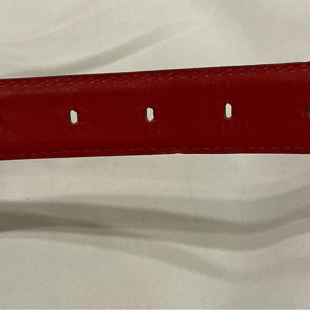 AUTHENTIC LOUIS VUITTON RED EPI LEATHER BUCKLE BELT 85/34 COA - Picture 4 of 9